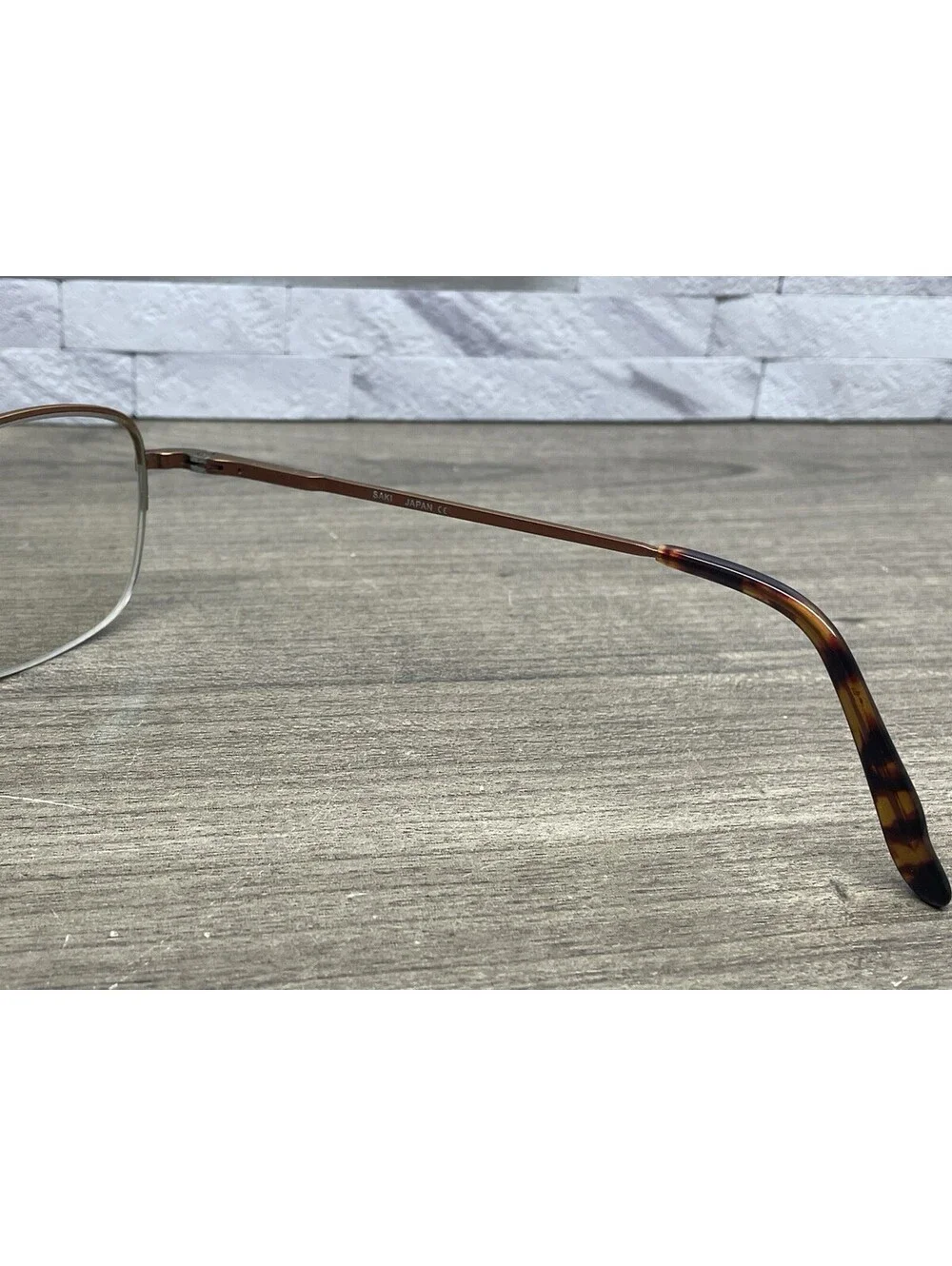 VTG Saki Eyeglasses Mod 409 Brown Japan Spring Temples 52-17-140 *Frames Only